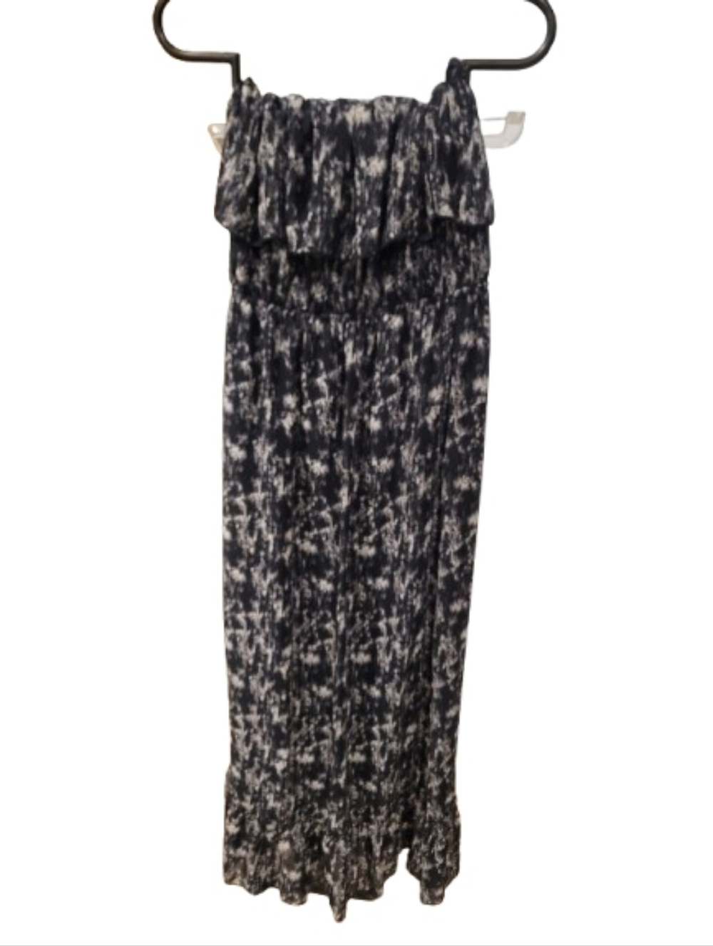 Smocked Strapless Maxi Empire Sun Dress in Black and Cream Medium - Picture 4 of 10